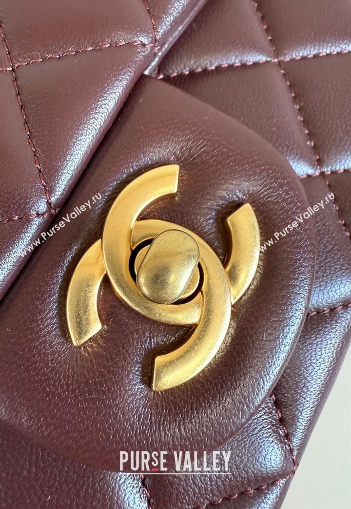 Chanel Lambskin Small Flap Bag with Metal Ball AS1787 Burgundy 2025 New Style (YD-251013010)