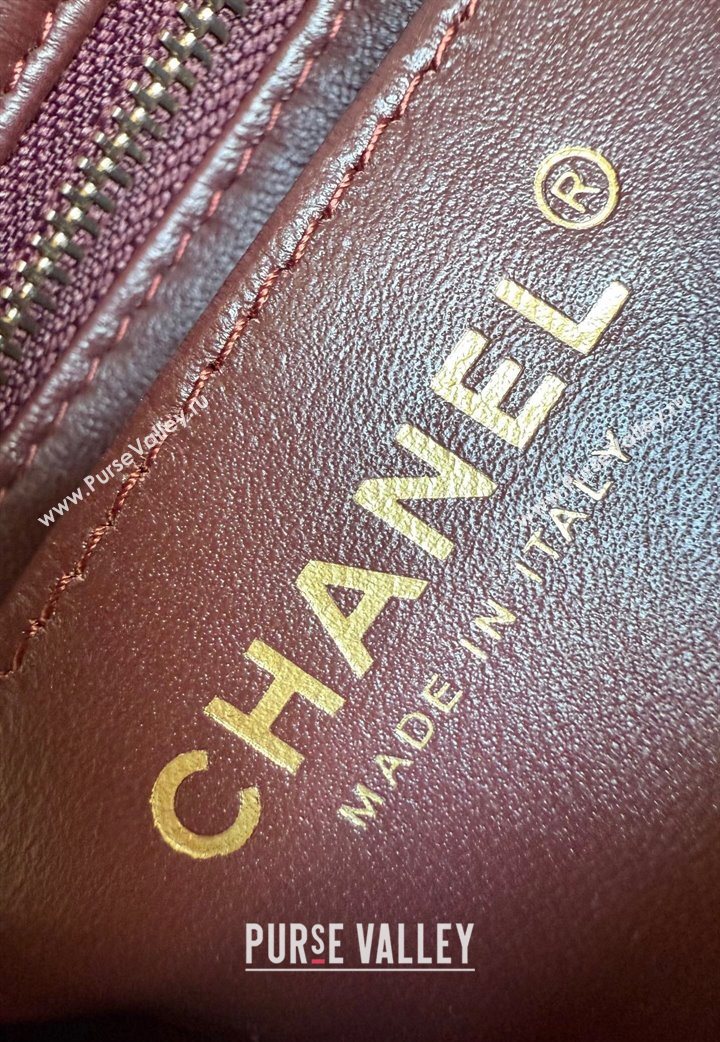Chanel Lambskin Small Flap Bag with Metal Ball AS1787 Burgundy 2025 New Style (YD-251013010)