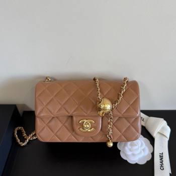 Chanel Lambskin Small Flap Bag with Metal Ball AS1787 Caramel Brown 2025 New Style (YD-251013011)