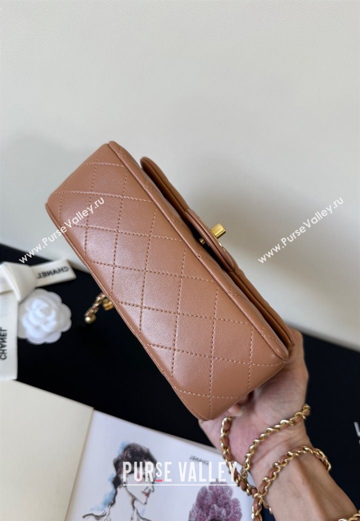 Chanel Lambskin Small Flap Bag with Metal Ball AS1787 Caramel Brown 2025 New Style (YD-251013011)
