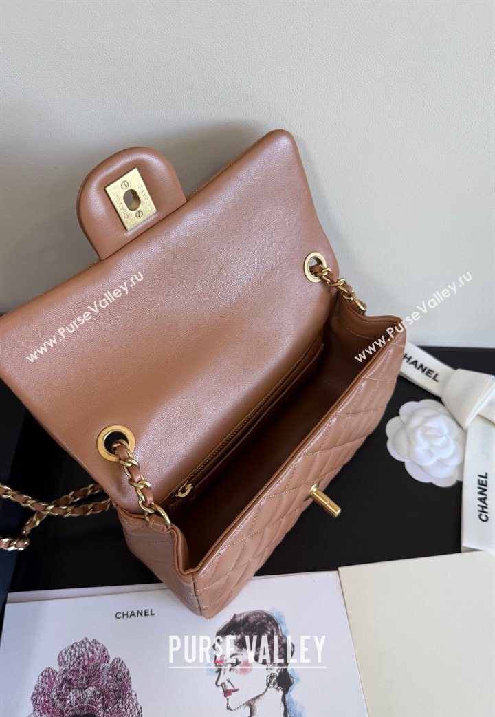 Chanel Lambskin Small Flap Bag with Metal Ball AS1787 Caramel Brown 2025 New Style (YD-251013011)