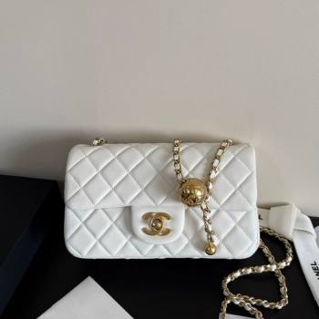 Chanel Lambskin Leather Small Flap Bag with Metal Ball AS1787 White 2025 (YD-251013012)