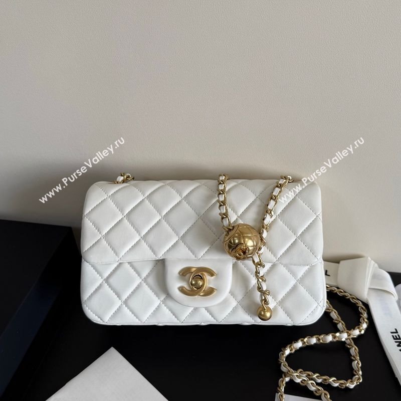 Chanel Lambskin Leather Small Flap Bag with Metal Ball AS1787 White 2025  (YD-251013012)