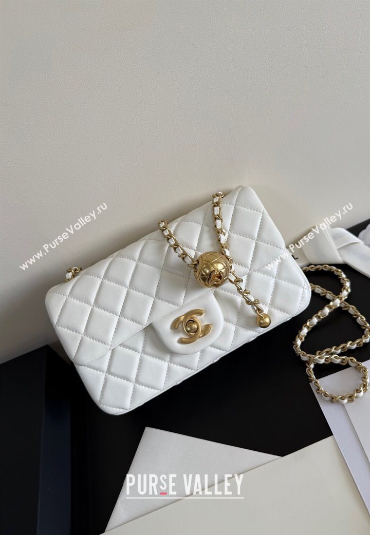 Chanel Lambskin Leather Small Flap Bag with Metal Ball AS1787 White 2025  (YD-251013012)