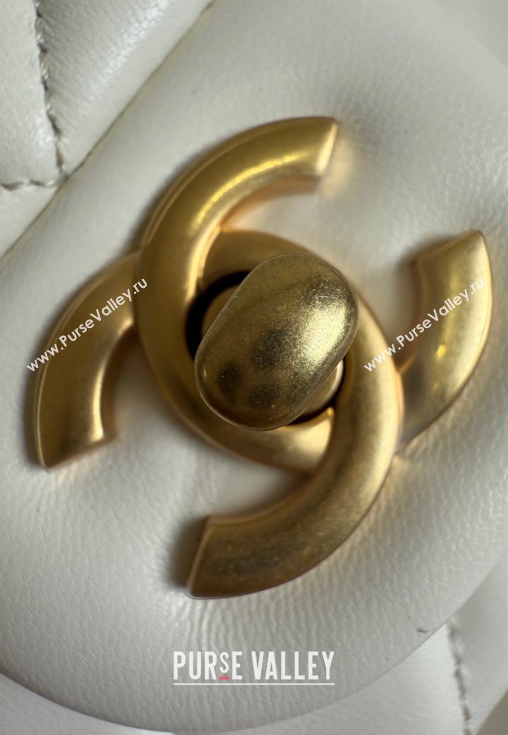 Chanel Lambskin Leather Small Flap Bag with Metal Ball AS1787 White 2025  (YD-251013012)