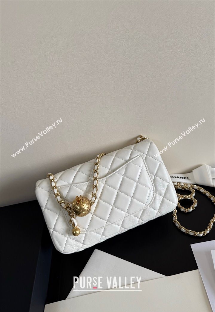 Chanel Lambskin Leather Small Flap Bag with Metal Ball AS1787 White 2025  (YD-251013012)