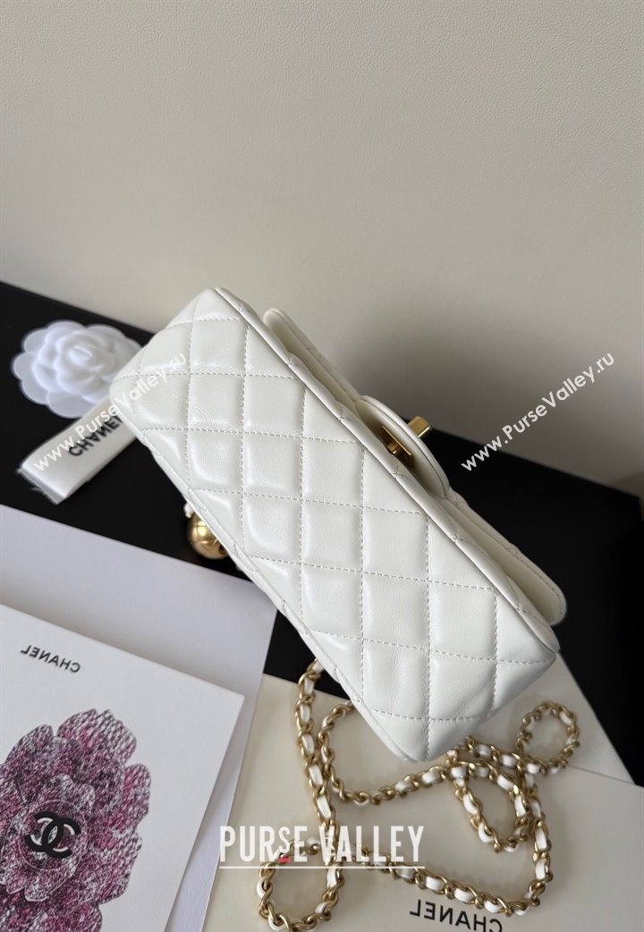Chanel Lambskin Leather Small Flap Bag with Metal Ball AS1787 White 2025  (YD-251013012)