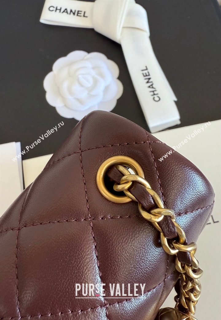 Chanel Lambskin Mini Flap Bag with Metal Ball AS1786 Dark Burgundy 2025 New Style (YD-251013003)
