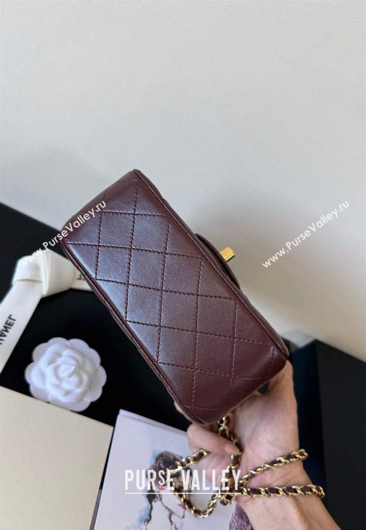 Chanel Lambskin Mini Flap Bag with Metal Ball AS1786 Dark Burgundy 2025 New Style (YD-251013003)
