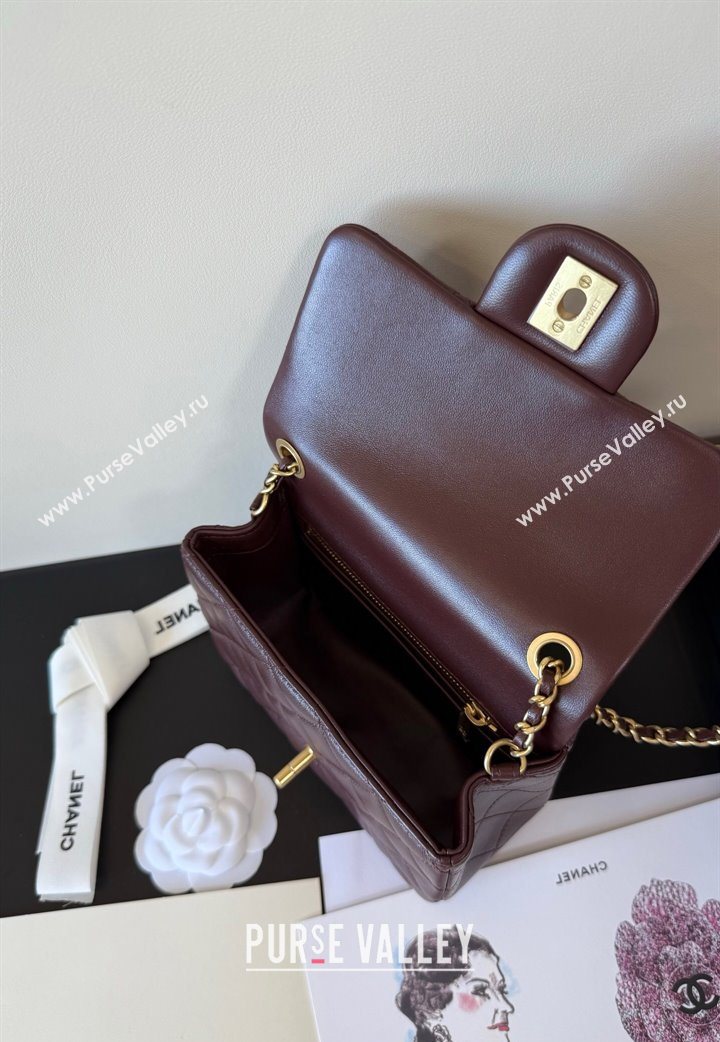 Chanel Lambskin Mini Flap Bag with Metal Ball AS1786 Dark Burgundy 2025 New Style (YD-251013003)
