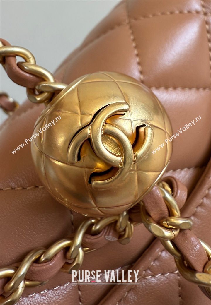 Chanel Lambskin Mini Flap Bag with Metal Ball AS1786 Caramel Brown 2025 New Style (YD-251013004)