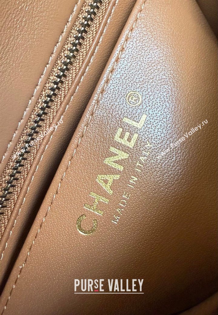 Chanel Lambskin Mini Flap Bag with Metal Ball AS1786 Caramel Brown 2025 New Style (YD-251013004)