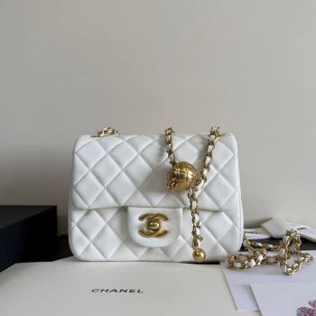 Chanel Lambskin Leather Mini Flap Bag with Metal Ball AS1786 White 2025 (YD-251013006)