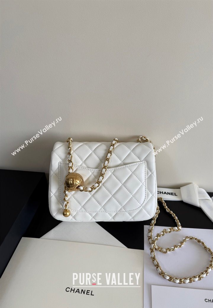 Chanel Lambskin Leather Mini Flap Bag with Metal Ball AS1786 White 2025 (YD-251013006)