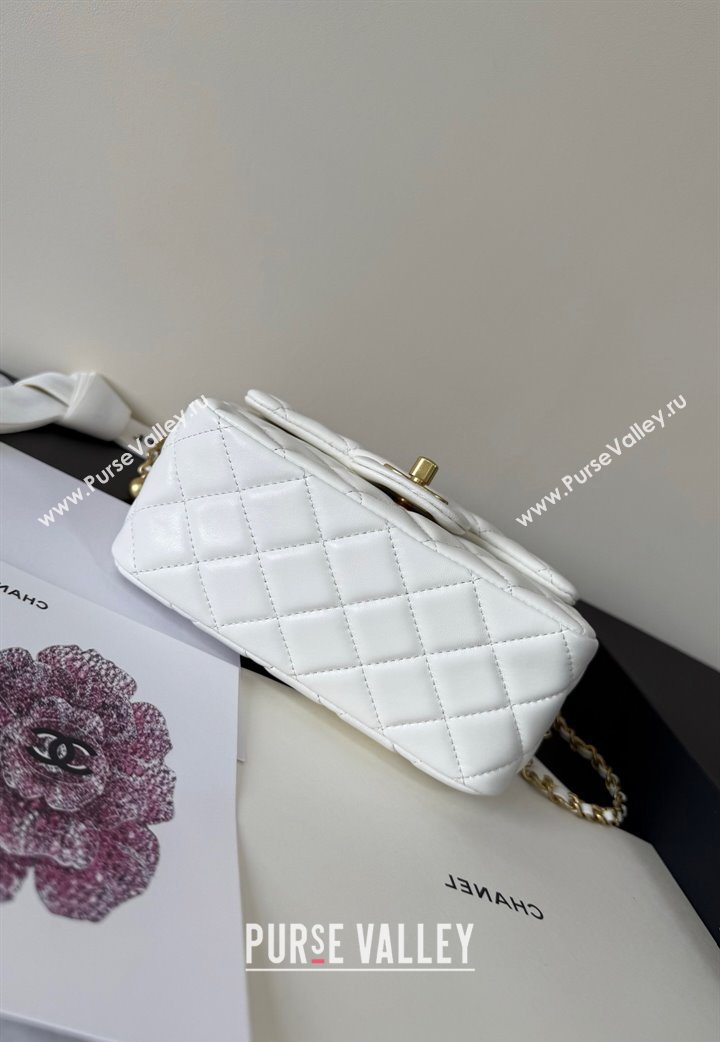 Chanel Lambskin Leather Mini Flap Bag with Metal Ball AS1786 White 2025 (YD-251013006)