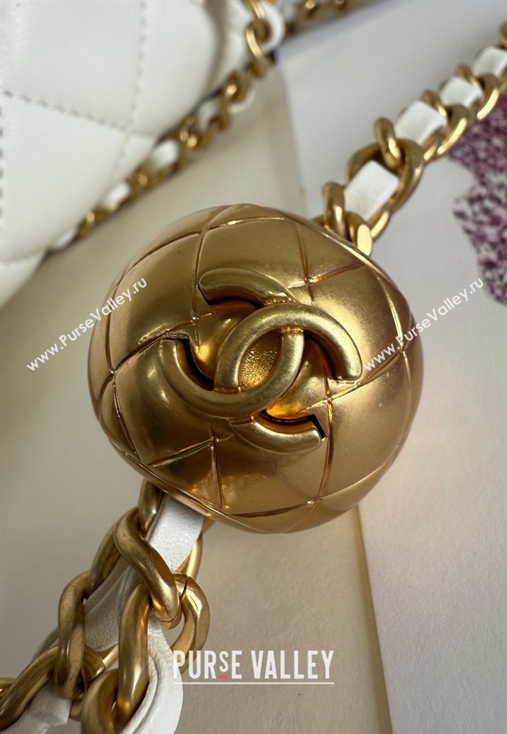 Chanel Lambskin Leather Mini Flap Bag with Metal Ball AS1786 White 2025 (YD-251013006)