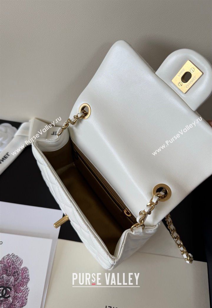 Chanel Lambskin Leather Mini Flap Bag with Metal Ball AS1786 White 2025 (YD-251013006)