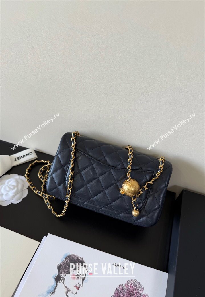 Chanel Lambskin Leather Small Flap Bag with Metal Ball AS1787 Dark Blue 2025  (YD-251013007)