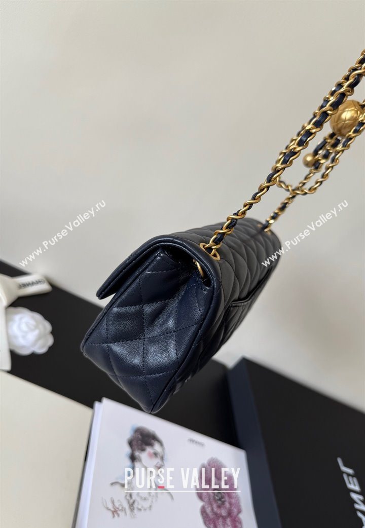 Chanel Lambskin Leather Small Flap Bag with Metal Ball AS1787 Dark Blue 2025  (YD-251013007)