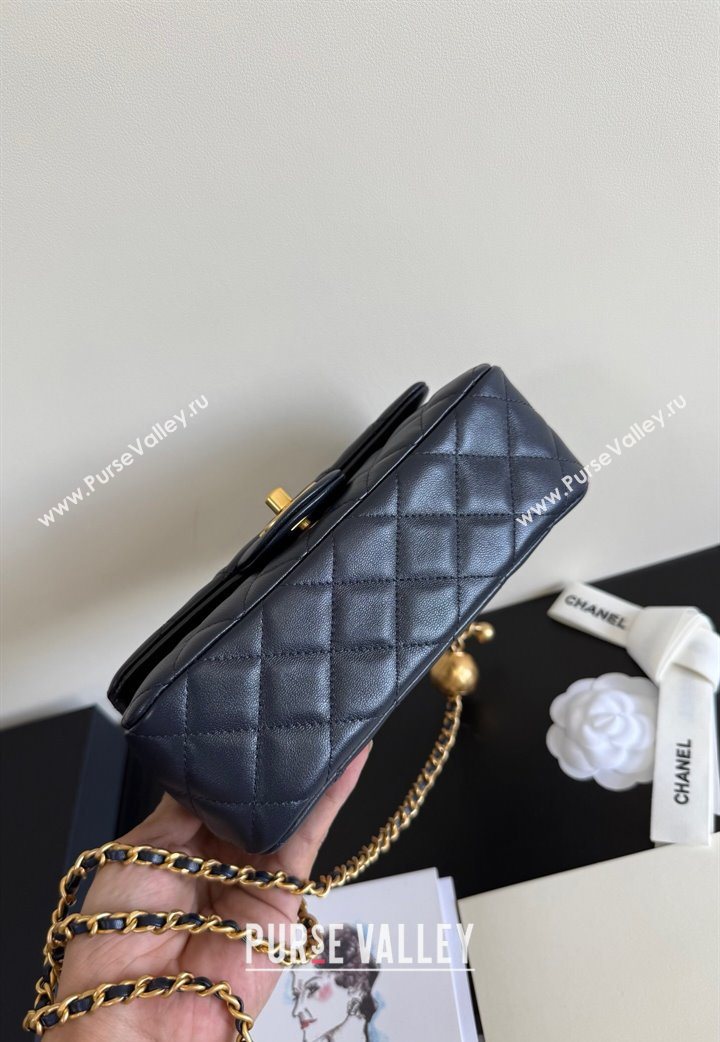 Chanel Lambskin Leather Small Flap Bag with Metal Ball AS1787 Dark Blue 2025  (YD-251013007)