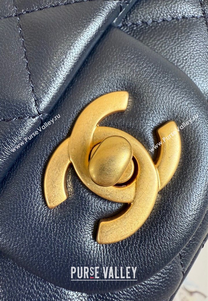 Chanel Lambskin Leather Small Flap Bag with Metal Ball AS1787 Dark Blue 2025  (YD-251013007)