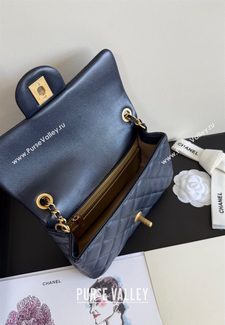 Chanel Lambskin Leather Small Flap Bag with Metal Ball AS1787 Dark Blue 2025  (YD-251013007)