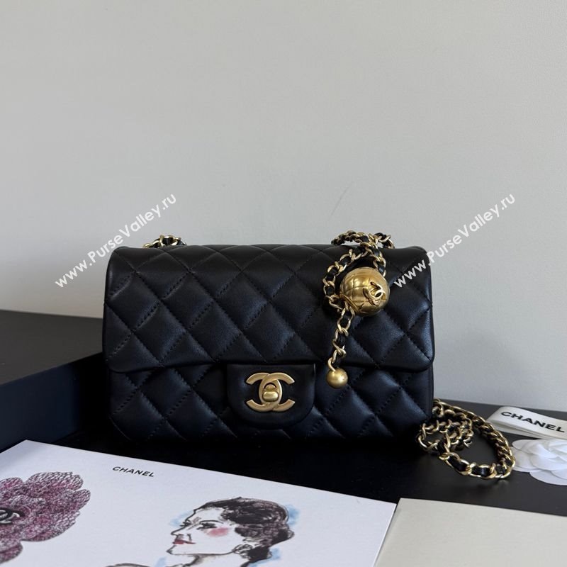 Chanel Lambskin Small Flap Bag with Metal Ball AS1787 Black 2025 New Style (YD-251013008)