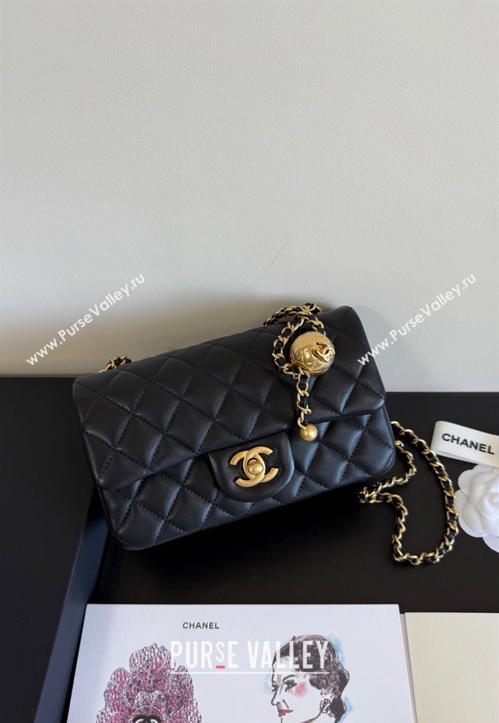 Chanel Lambskin Small Flap Bag with Metal Ball AS1787 Black 2025 New Style (YD-251013008)