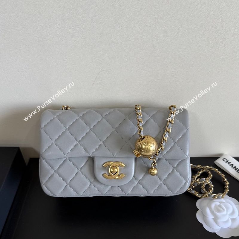 Chanel Lambskin Small Flap Bag with Metal Ball AS1787 Grey 2025 New Style (YD-251013009)
