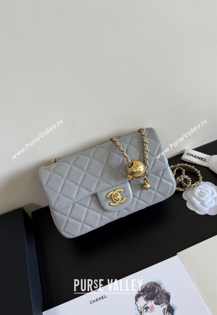 Chanel Lambskin Small Flap Bag with Metal Ball AS1787 Grey 2025 New Style (YD-251013009)