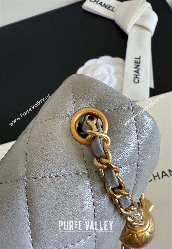 Chanel Lambskin Small Flap Bag with Metal Ball AS1787 Grey 2025 New Style (YD-251013009)