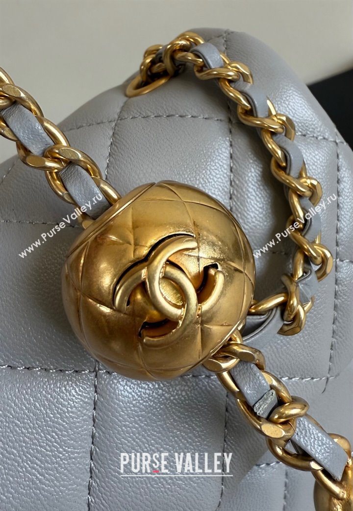 Chanel Lambskin Small Flap Bag with Metal Ball AS1787 Grey 2025 New Style (YD-251013009)