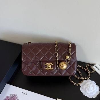Chanel Lambskin Small Flap Bag with Metal Ball AS1787 Burgundy 2025 New Style (YD-251013010)