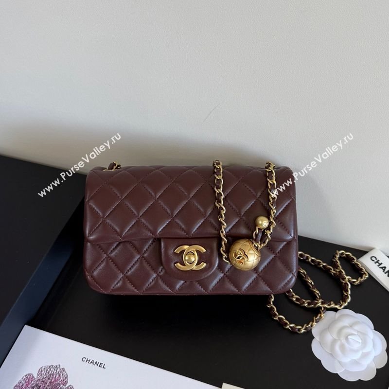 Chanel Lambskin Small Flap Bag with Metal Ball AS1787 Burgundy 2025 New Style (YD-251013010)