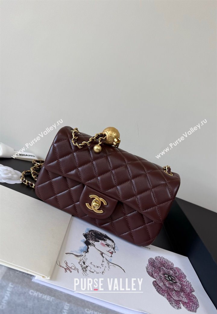 Chanel Lambskin Small Flap Bag with Metal Ball AS1787 Burgundy 2025 New Style (YD-251013010)