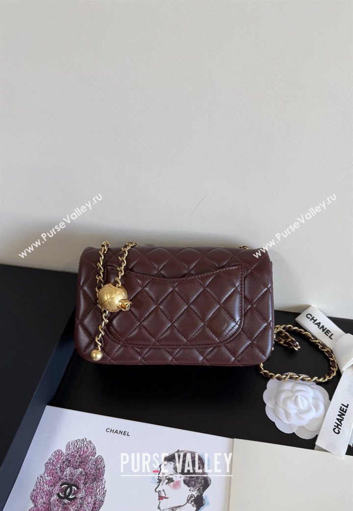 Chanel Lambskin Small Flap Bag with Metal Ball AS1787 Burgundy 2025 New Style (YD-251013010)