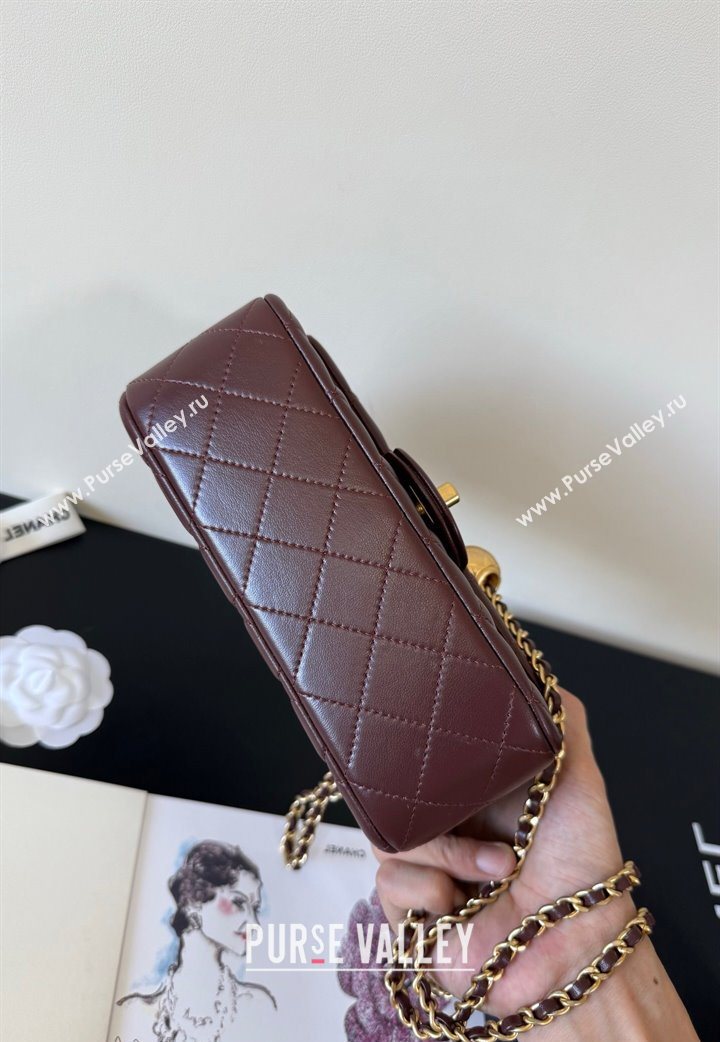 Chanel Lambskin Small Flap Bag with Metal Ball AS1787 Burgundy 2025 New Style (YD-251013010)