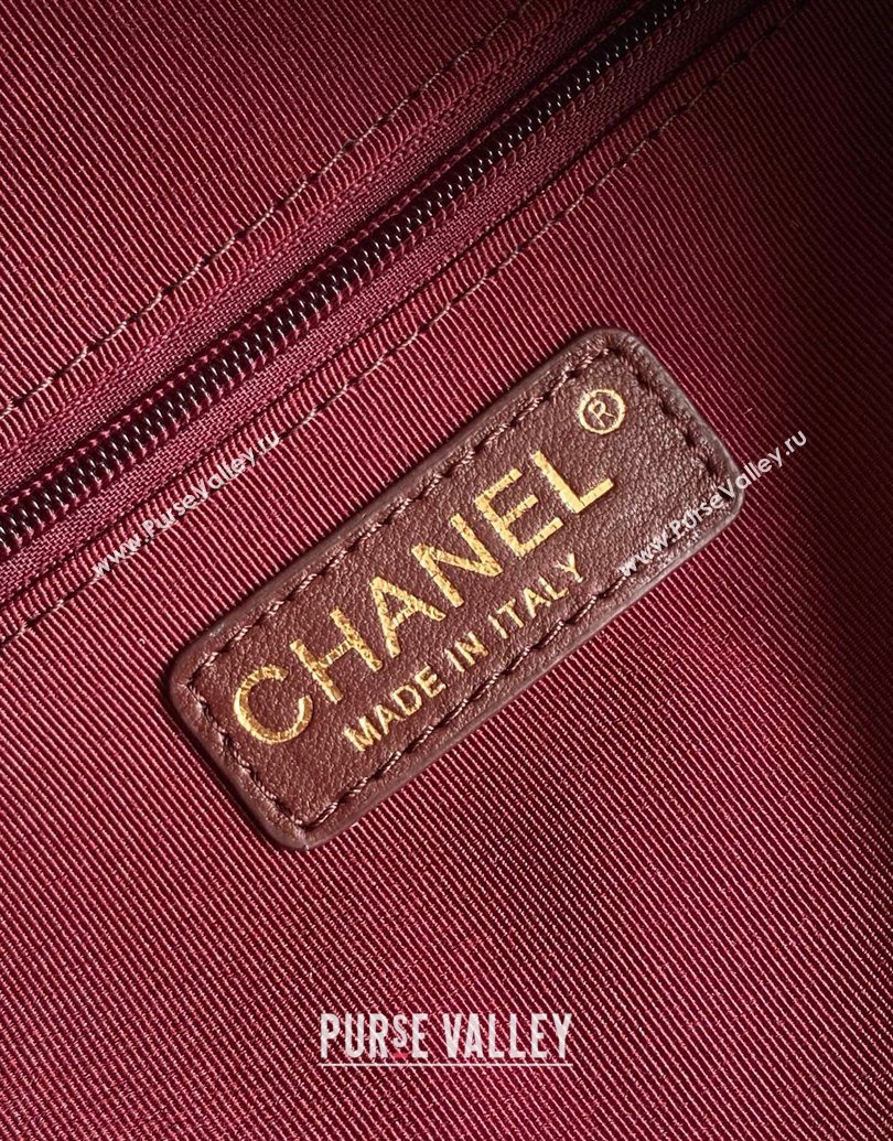 Chanel Lambskin Small Bowling Bag Burgundy 2025 AS5792 (yezi-251013028)
