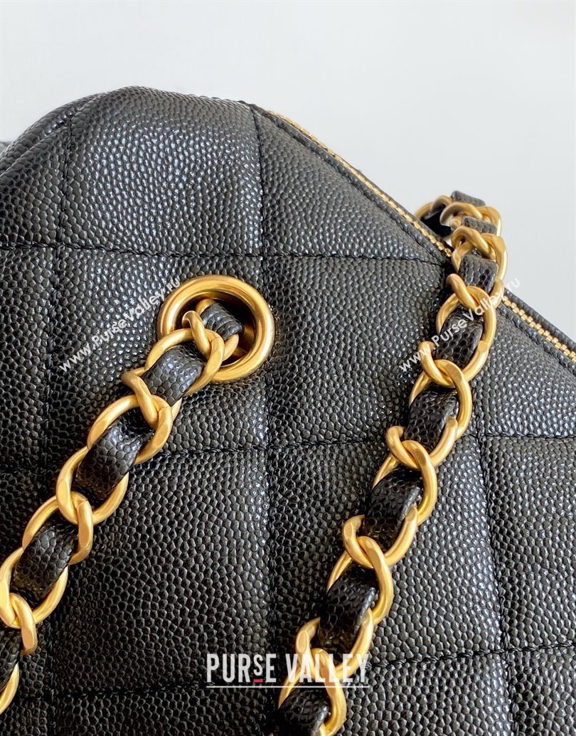 Chanel Grained Calfskin Small Bowling Bag Black 2025 AS5792 (yezi-251013031)