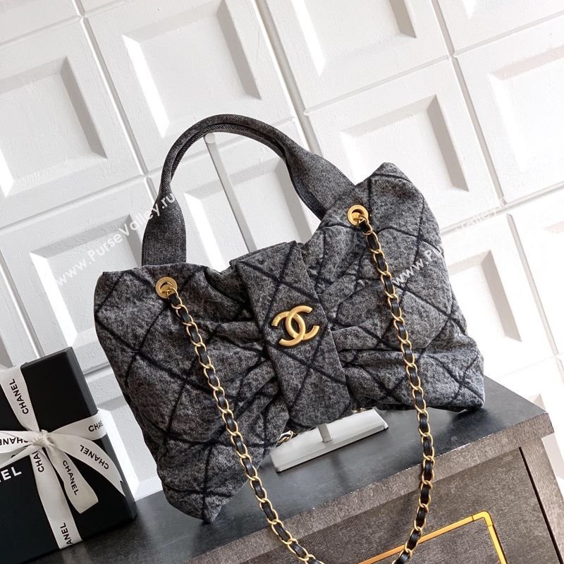 Chanel Denim Bow Bag Grey 2025 AS5851 (yezi-251013027)