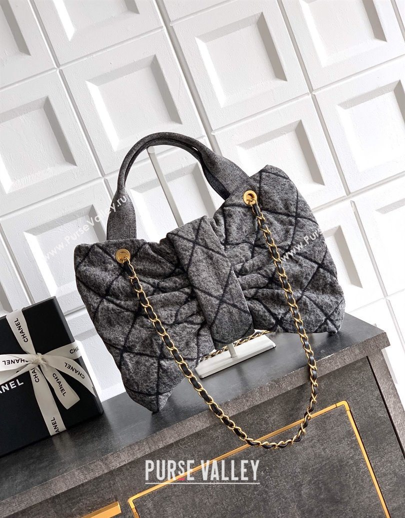 Chanel Denim Bow Bag Grey 2025 AS5851 (yezi-251013027)