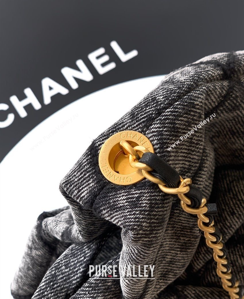 Chanel Quilted Denim Mini Bow Bag Grey 2025 AS5849 (yezi-251013026)
