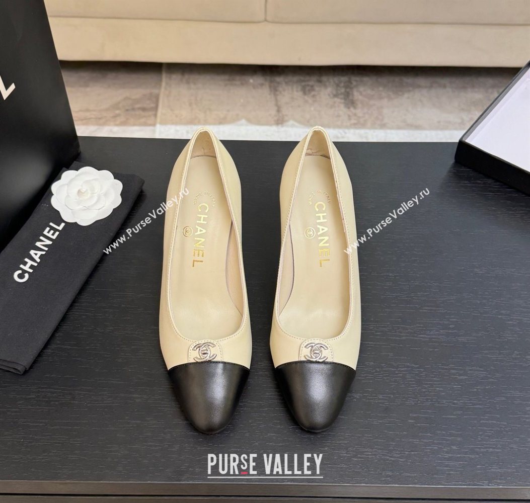 Chanel Lambskin Leather Pumps 9cm with CC Tag White 2025 G46441 2 (MD-251103016)
