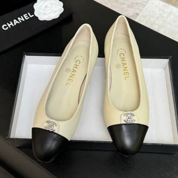 Chanel Lambskin Leather Ballets Flat with CC Tag White 2025 G46441 2 (MD-251103024)