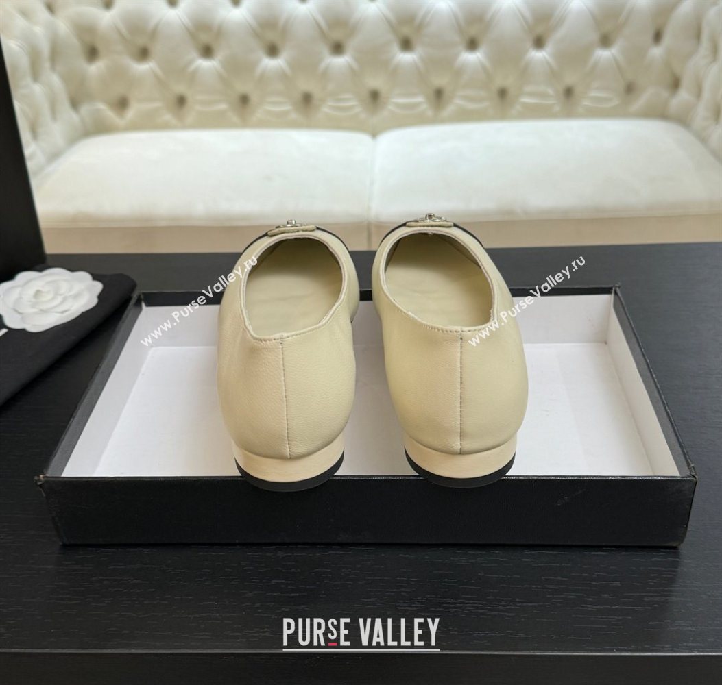 Chanel Lambskin Leather Ballets Flat with CC Tag White 2025 G46441 2 (MD-251103024)