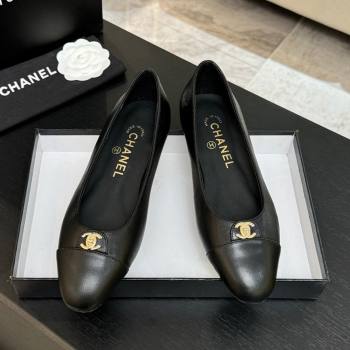 Chanel Lambskin Leather Ballets Flat with CC Tag Black 2025 G46441 2 (MD-251103025)