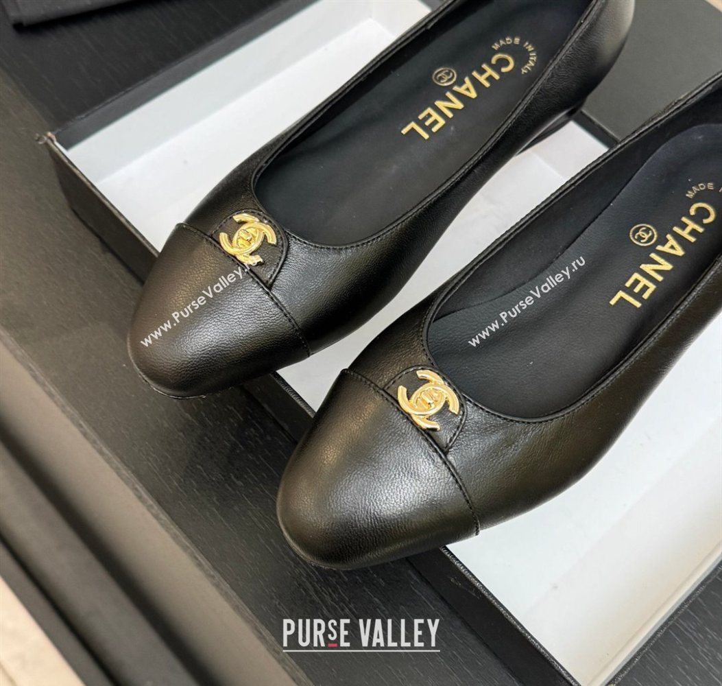Chanel Lambskin Leather Ballets Flat with CC Tag Black 2025 G46441 2 (MD-251103025)