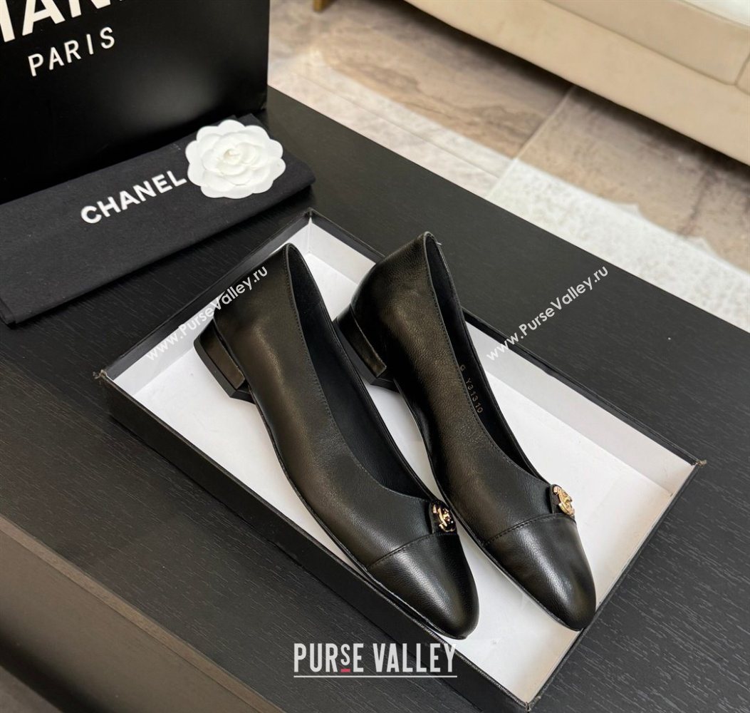 Chanel Lambskin Leather Ballets Flat with CC Tag Black 2025 G46441 2 (MD-251103025)
