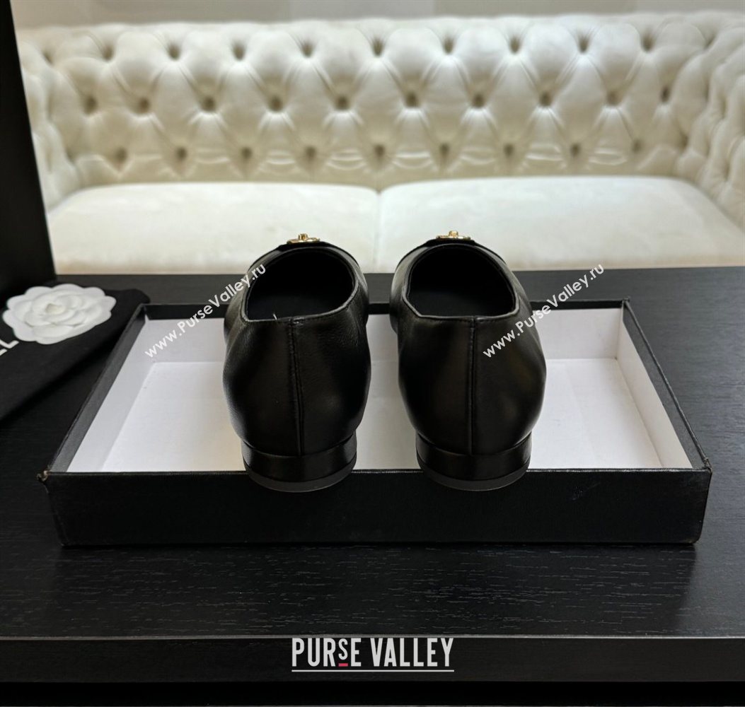 Chanel Lambskin Leather Ballets Flat with CC Tag Black 2025 G46441 2 (MD-251103025)