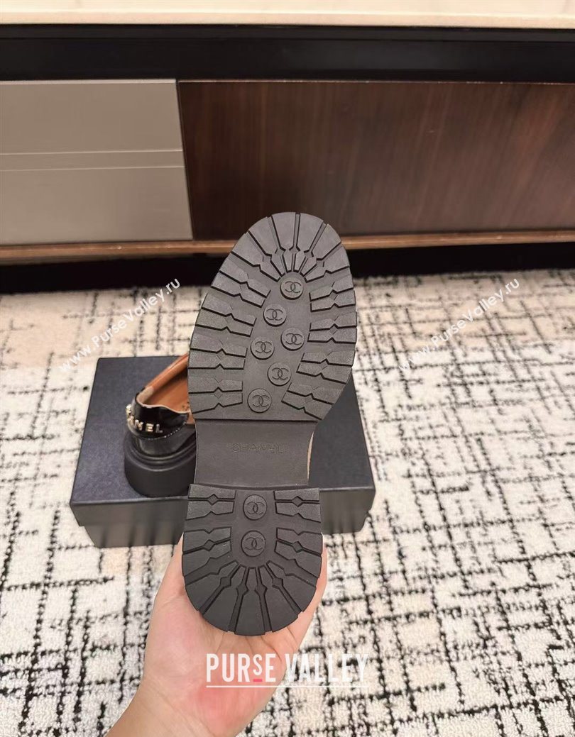 Chanel Calfskin Leather Laced-up Shoes 5cm Brown 2025 CH103101 (MD-251031095)